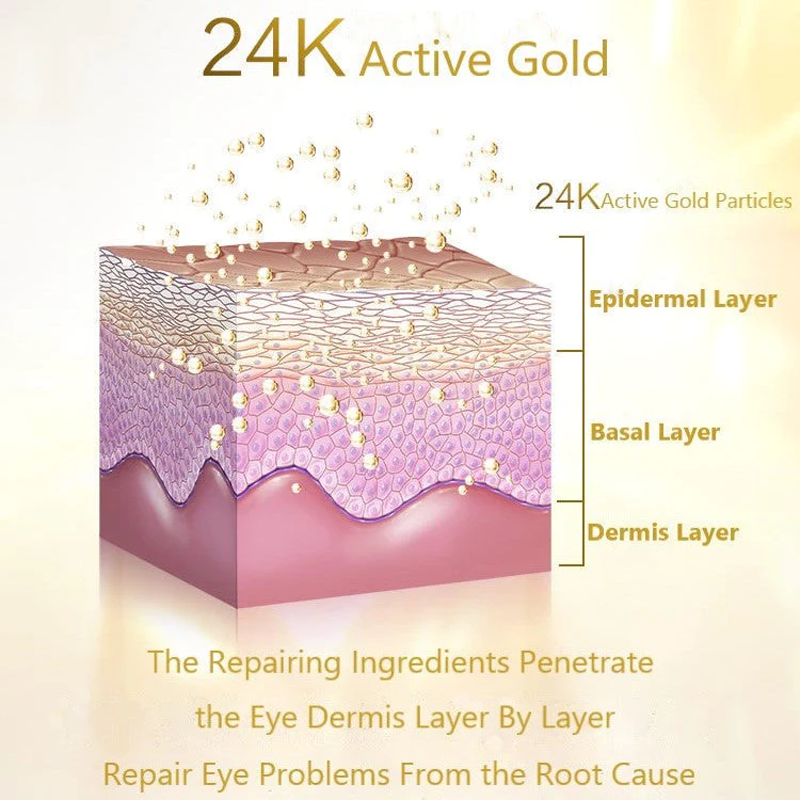 Maska na oči s hlemýždím sekretem, kolagenem a 24K zlatem!